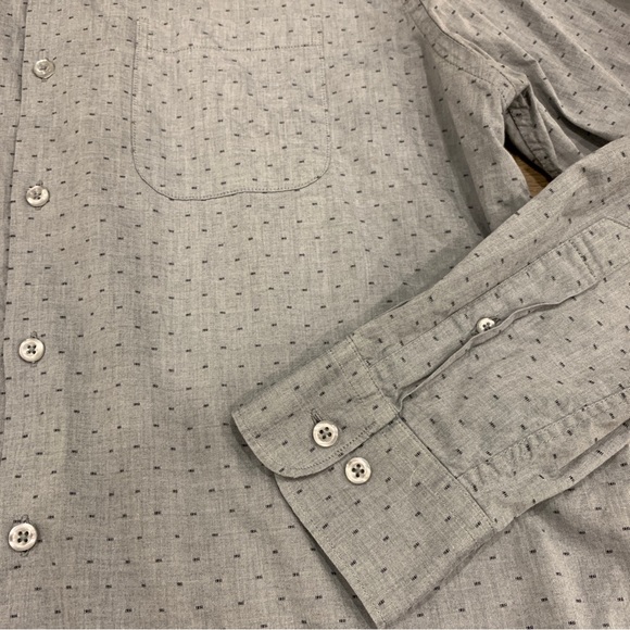 Simons - slim fit grey and black polka dot shirt - Picture 2 of 6